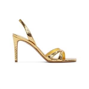 NEW PARIS TEXAS women's stilletto slingback 85 heels in gold